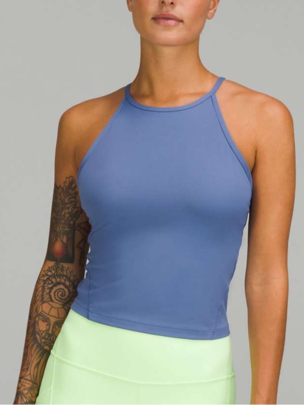 Lululemom High-Neck Yoga Tank in Water Drop
